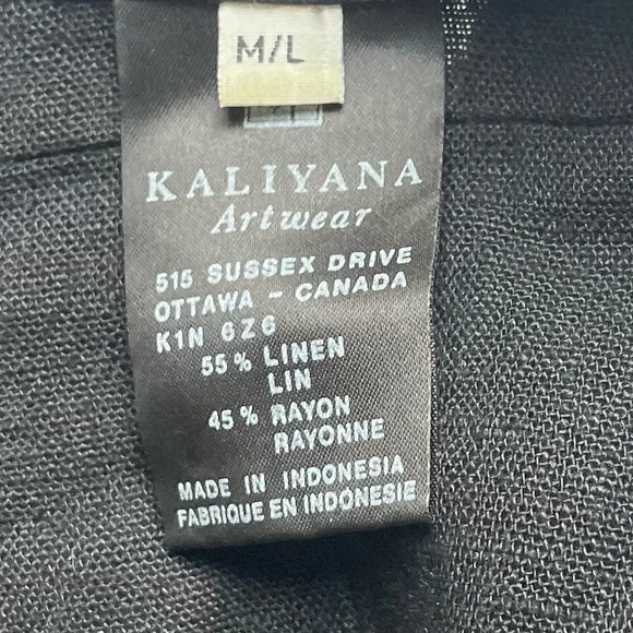 kaliyana Black Women's Kimono Jacket linen blend medium / large - Picture 7 of 7